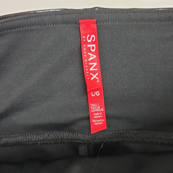 Spanx Patent Faux Leather Leggings Black with hints of Gold - Picture 7 of 10